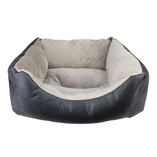 Acomoda Textil - Cama para Perros, Cuna para Mascotas Tapicería y Coralina, Cómoda, Cálida y Mullida. (Pequeño(52x42x20), Negro)