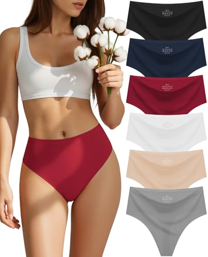 sosusu Seamless Underwear for Women Cotton Thongs High...