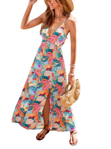 Image of CUPSHE Womens Summer Maxi Dress 2026 Sleeveless Long Sundresses Spaghetti Strap Flowy Boho Beach Vacation Dress