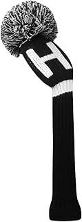 1/3/5 Pcs Black and White Big Number Knit Golf Club Cover for Driver Wood(460cc) Fairway Wood and Hybrid/UT Set