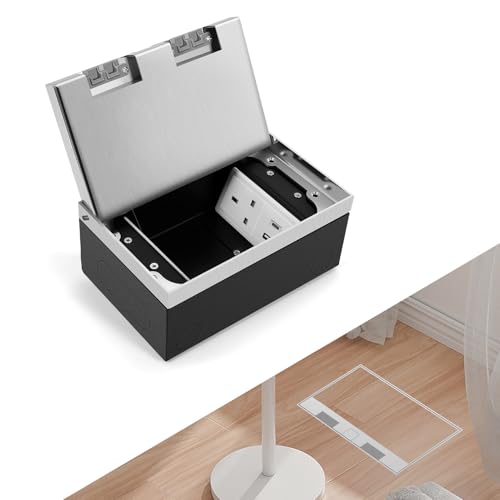 Hidden Recessed Pop-Up Floor Socket Kit, 2 x 13A UK Sockets + 2 x...