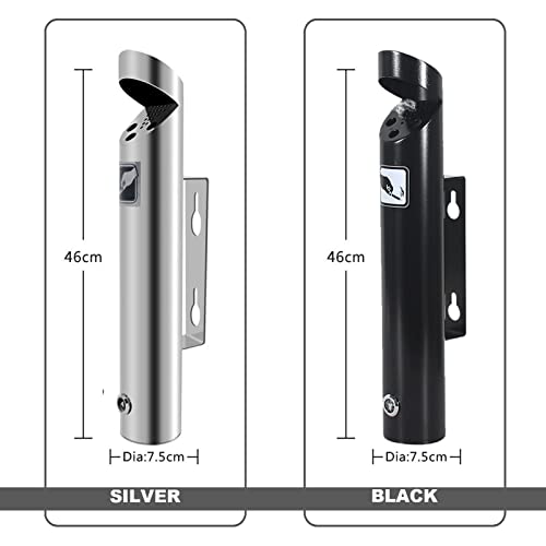 Cendrier mural inox noir 7,5x46 cm verrouillable avec clés - 4