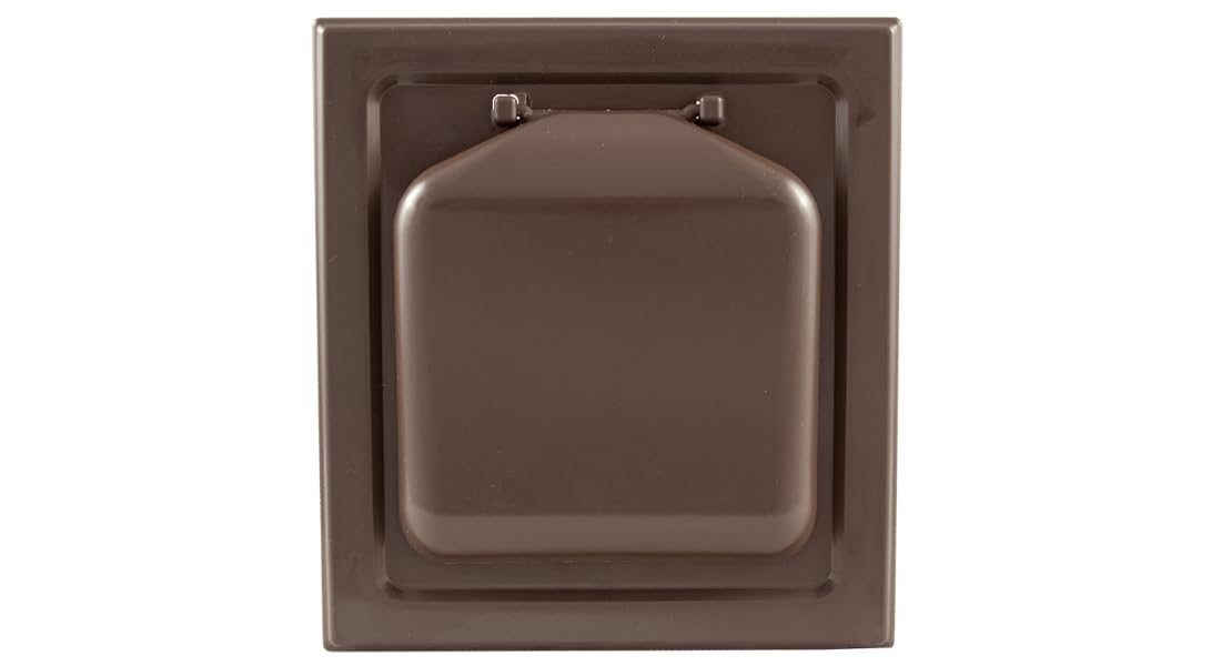 Exclusive Dual Door Dryer Vent Cover Outdoor 4 inch, Made in USA w Highest UV Resistant Plastic in any Outdoor Vent Cover (Brown, 4 inch With 12" Duct Tube)