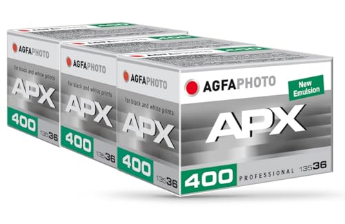 AgfaPhoto APX 400 Lot de 3 Films Noirs et Blancs 35 mm 36 Poses