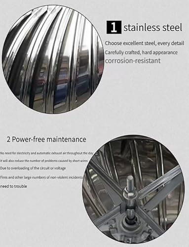 Deflector giratorio de acero inoxidable para tuberías de ventilación residenciales 4