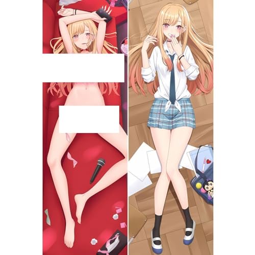 My Dress-Up Darling Marin Kitagawa Anime Girl Hugging Body Pillow Case 150x50cm Game Throw Pillow Cover Peach Skin -150x50cm