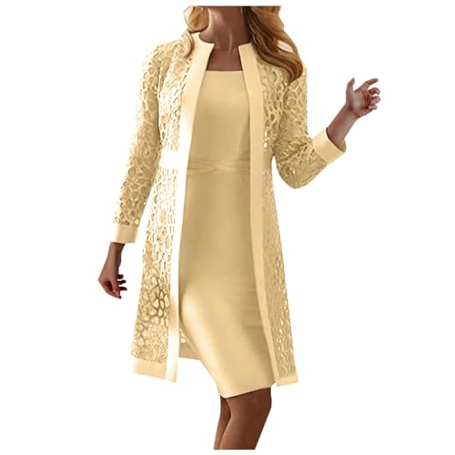 Robe de soirée en dentelle de haute qualité avec son cardigan chic assorti