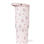 HydroJug Sport - Stainless Steel Tumbler with Straw, Vacuum Insulated, 32oz Leakproof Water Bottle, Ergonomic Design, Reusable, Dishwasher Safe, Rubber Base, Durable for Gym or Outdoors, Wildrose