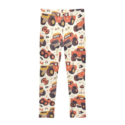 Hand Drawn Truck Car Pattern Cute Kids Girl's Leggings Fashion Full Length Pants Sports2