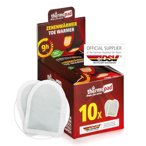 THERMOPAD toe warmers THE ORIGINAL: 10 or 30 pairs of heat pads for 9 hours of warmth I Ready-to-use foot warmers I Extra warm heating pads ideal for outdoor activities and ski boots