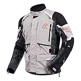rukka gore-tex madagasca-r - giacca da moto in laminato a 3 strati d3o, protezioni ce aa, inclusa giacca in laminato gore-tex, colore: sabbia grigio nero, 60