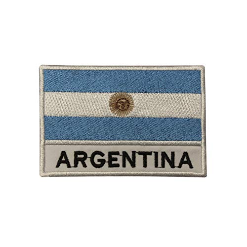 KHILJEE COLLECTION Parche bordado de tela con la bandera nacional de Argentina de 6 cm x 9 cm