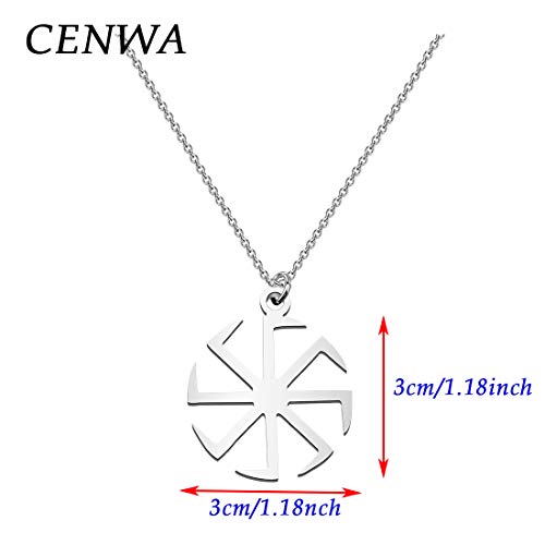 CENWA Symbol of The Sun Stainless Steel Necklace Sun Wheel Necklace2