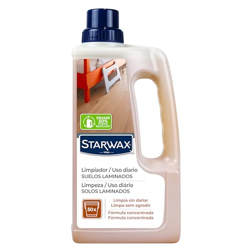 STARWAX - Limpiador suave para parquet y suelos laminados - 1L - elimina manchas y suciedad - Limpia sin agredir el suelo - No modifica el aspecto del suelo - No resbala - Sin aclarado