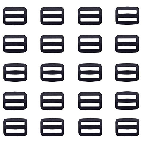 Yosawo 90 Pieces Slide Buckle Triglide Slides Rectangle Adjustable Webbing Slider for Backpack Bag DIY Accessories( 25mm / 1")(RK) Cover