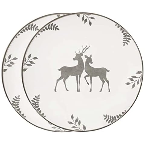 Dibor Hand Painted Stag Dinner Plates Set Cover