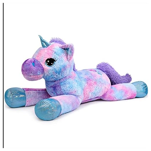 SNOWOLF Jouet en Peluche Licorne - Grand Jouet en Peluche - Grand Cheval en Peluche - Multicolore - Cadeau pour Enfants, Filles, garçons, Saint-Valentin, Noël (Bleu, 60 cm)