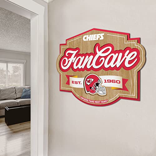 Image of YouTheFan NFL Kansas City Chiefs FanCave Wall Art | Ready-To-Hang, 3D Multi-Layered Construction, Floating Wall Mount Design, Great Fan Gift, Officially Licensed Artwork