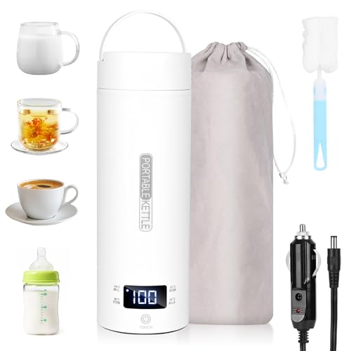 Hervidor eléctrico portátil para auto 16oz blanco miniatura 1