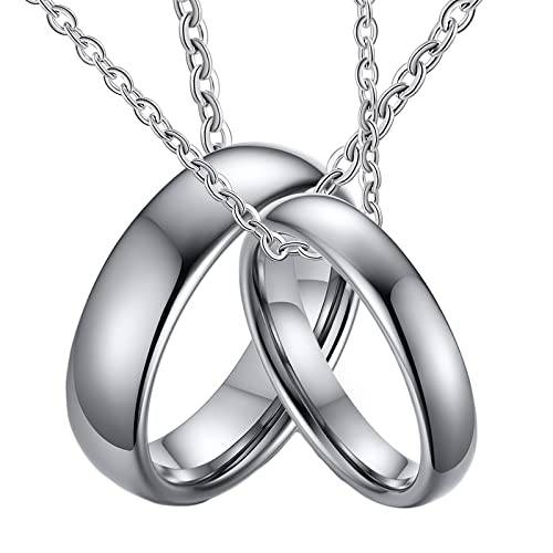 Colliers couple bague fiançailles en tungstène pour votre quotidien