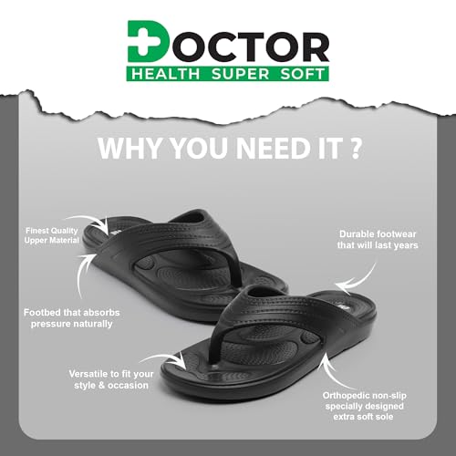 Image of DOCTOR HEALTH SUPER SOFT Women Soft EVA Flip Flops | Lightweight Cushioned Thong Slippers | Anti-Slip Comfortable Everyday Wear Sandals for Indoor Outdoor Use