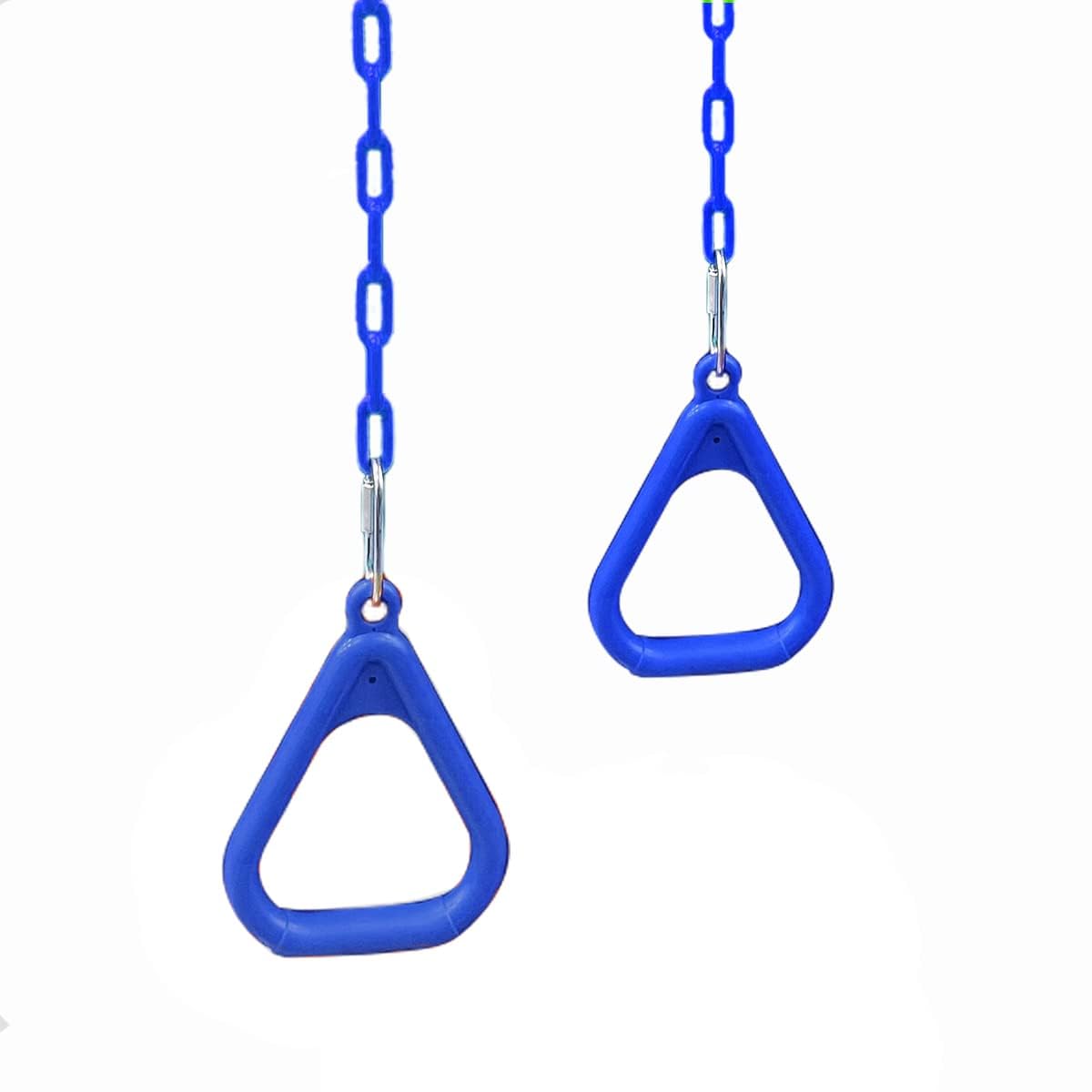 Hop N Play Gym Trapeze Ring Set for Kids/Adults Trapeze Bar Flying Pull up Ring Sports Outdoor & Indoor Gym Swing with Plastic Coated Chain, Weight Capacity-150 kgs (Blue)