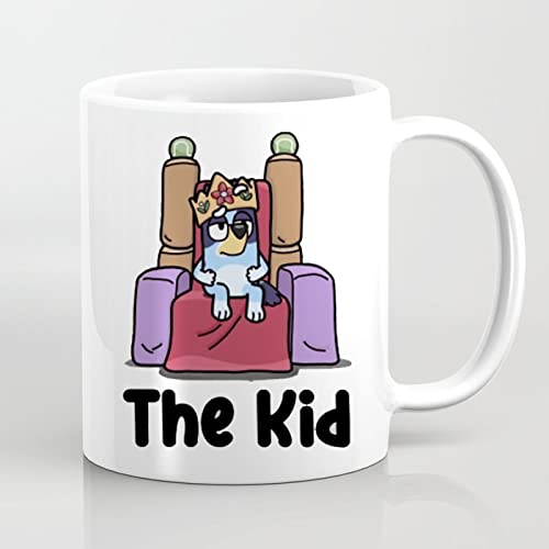 Misaavi Dog Art The Kid 11oz / 325 ml Ceramic Coffee Mug Cartoon Crown Dog Pet On Chair Art Gift Present for Children/Kids.