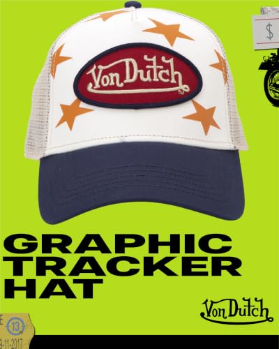 Image of Von Dutch Womens and Mens Trucker Hat - Mesh Back Curved Brim Americana Hats for Men and Women with Snap Back Closure