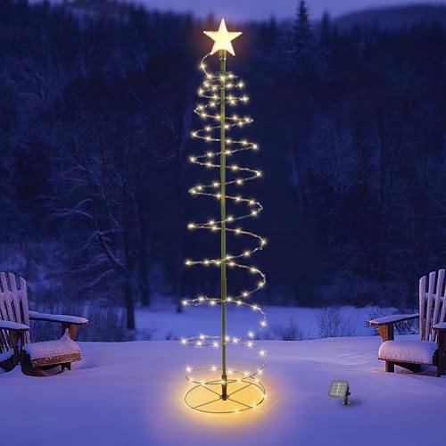 Weihnachtsbaum Beleuchtung Aussen Solar, 80cm Weihnachtsdeko Aussen...