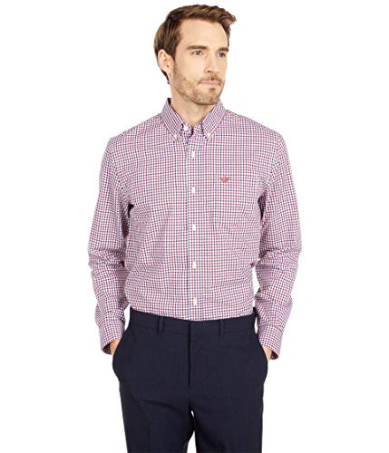 Dockers Men's Classic Fit Long Sleeve Signature Comfort Flex Shirt (Standard and Big & Tall), Rio Red Plaid, X-Large