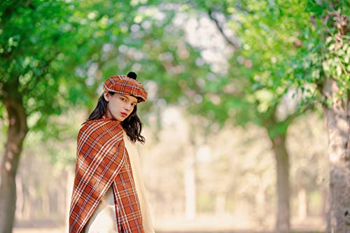 Image of Scottish Tam O' Shanter Hat Tartan Bonnet Pom Pom Wool Flat Cap One Size
