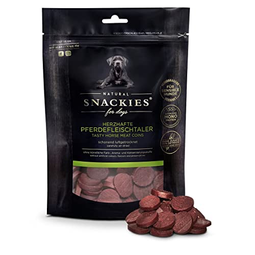 SNACKIES Vorteils-Set Pferd 6+1 Pack (à 170g) Premium Snacks für Hunde ohne Zusatz von Getreide, Zucker, Farb-, Aroma- und Konservierungsstoffe, schonend luftgetrocknete Leckerli