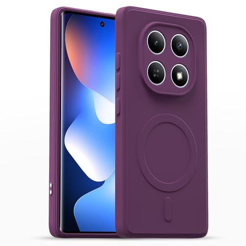 Image of Outlouders Back Cover for Redmi Note 15 5G Soft Matte Silicone Cover with Slim Fit | Mag-Safe Logo (Not Mag-Safe Compatible) | Shockproof | Camera Protection Bumper Case (Purple)