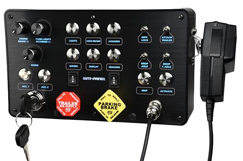 Image of Classic 2 Button Box for ATS /ETS2 (American Truck Simulator /Euro Truck Simulator) (Premium Black Brushed Aluminum Finish with CB Communications)