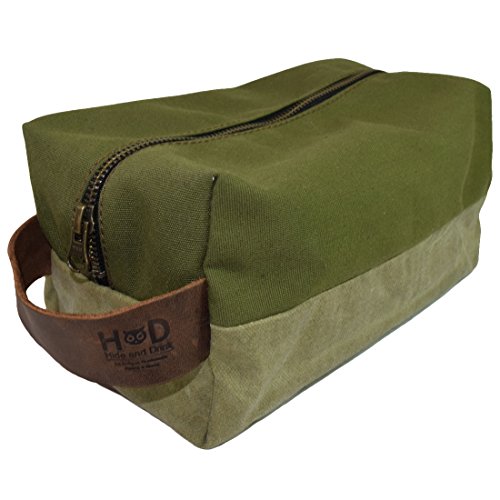 image for Waterproof Waxed Canvas Large All Purpose Rectangle Dopp Kit Utility B