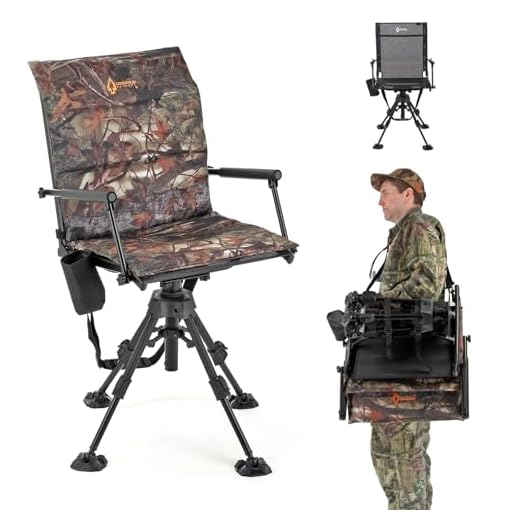 Best real tree umbrella hunting chair ARROWHEAD Outdoor Folding Swivel Hunting Chair