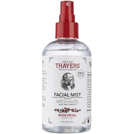 THAYERS Alcohol-Free Witch Hazel Facial Mist Toner with Aloe Vera, Rose Petal, 8 Ounce