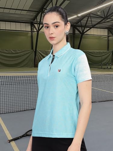 Image of STELLERS Women's Half Sleeve Active Wear Polo T-Shirt| Feather Touch Feel | Regular Fit | Odour Resistant | Anti-Static | Wrinkle Free | Quick Dry | Stretchable | Lightweight | Sweat-Proof