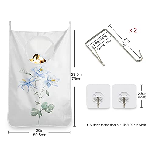 Tatenale Floral Hanging Laundry Hamper Over The Door,Oxford Fabric Printing Door Laundry Clothes Bag, 29.5X20Inch 1Pcs #TOP2