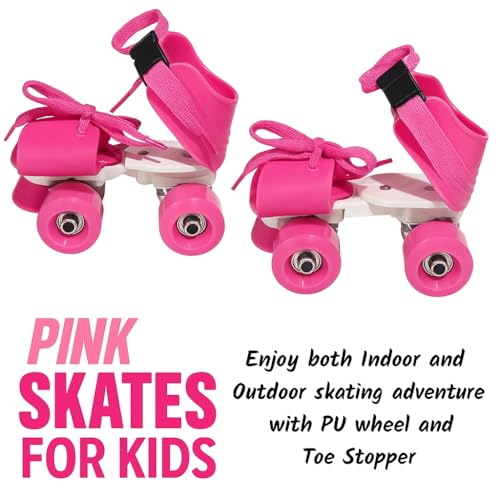 Toy Imagine Adjustable Inline Roller Skates for Kids Girls Age 4–12 | Beginner-Friendly Skating Shoes with Front Brake & Polyurethane Wheels | Skates for Boys & Girls 4+ Years (Pink, Size 5–12 UK) - Image 4 thumbnail