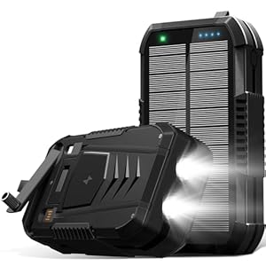 70000mAh Solar Wireless Power Bank Built in 2 Cables and Hand Crank, Portable Charger 30W Fast Charger 6 Outputs & 4 Inputs External Battery Pack with Bright Flashlight and Compass