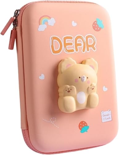 Image of DEOXY Dear Big Cartoon Theme Pencil Case,3D Pouch,Multipurpose Zipper for Kids,Pen and Pencil Bag for School Kids (3D Bear Big)