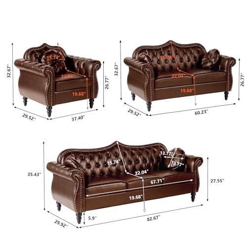 Sillón Plegable Botones Marrón miniatura 2