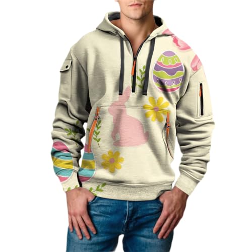 Sudadera con media cremallera para hombre en talla grande XXL color amarillo con diseño básico
