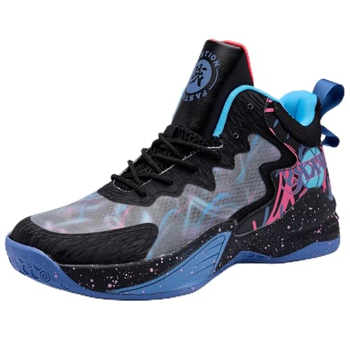 Men Basketball Shoes Lightweight Breathable Training Shoes with Anti-Slip Rubber Soles Suitable Indoor Outdoor Sports