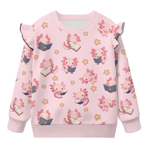 Girls' Long Sleeve Crew Neck Pullover Sweatshirt 1-8T Soft Comfy