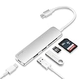 Purgo USB Type-C Hub with Card Reader,2 USB 3.0 Ports, Type-C Charging Port for MacBook Pro,Chromebook and More (Silver)