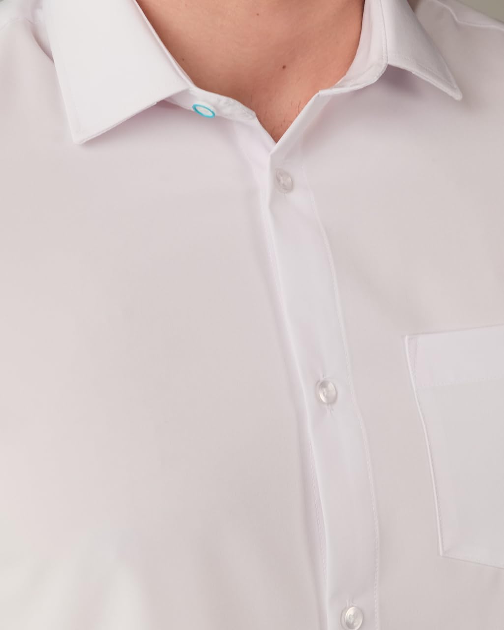 &Collar Camicia da Uomo Slim Fit a Maniche Lunghe Performance, Bianco, L