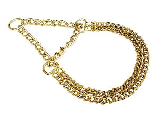 PSK PET MART Chrome Stainless Steel (Golden) 2 Layer Dog Choke Chain Martingale Collar -24 Inch Collar (Golden) (B09JWQSJY2) Amazon Price History, Amazon Price Tracker