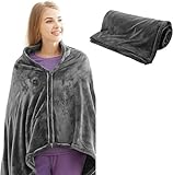 Manta Térmica Portátil De Franela Con USB, Inalámbrica Y Recargable, Lavable Y Con Cremallera, Ideal For Coche, Casa Y Oficina.